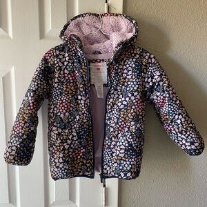 Carter's Navy Floral Puffer Jacket 6x